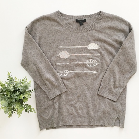 J. Crew Sweaters - J.Crew Embroidered Arrow Wool Sweater